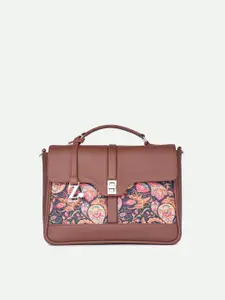 ZOUK Paisley Printed Structured Satchel