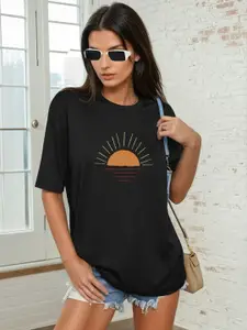 AAHWAN Printed Drop Shoulder T-shirt