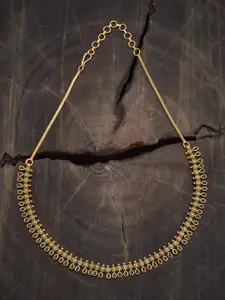 Kushal's Fashion Jewellery Gold-Plated Artificial Stones and Beads Antique Necklace