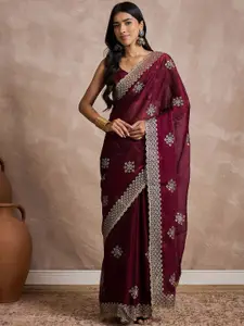 Saree mall Embellished Gotta Patti Pure Chiffon Sarees
