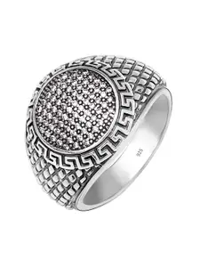 LeCalla 925 Sterling Silver-Plated Cubic Zirconia Stone Studded Finger Ring