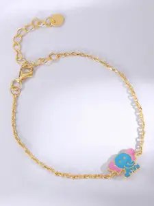 GIVA Kid's 925 Silver Gold-Plated Baby Elephant Anklets