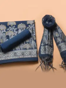 Panzora Floral Woven Design Unstitched Dress Material