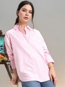 CORSICA Women Comfort Multi Stripes Opaque Striped Casual Shirt