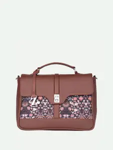 ZOUK Floral Printed Structured Satchel
