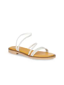 Viviblu Women Textured Open Toe Flats