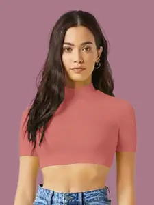 Dream Beauty Fashion Solid Ribbed Round Neck Regular Top