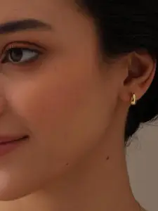 LeCalla 925 Sterling Silver 14K Gold-Plated Pear Shaped Studs