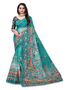 Pemal Designer Floral Organza Saree