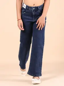 V-Mart Girls No Fade Mid Rise Straight Fit Denim Non Stretchable Jeans