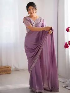 Saree mall Sequinned Silk Blend Sarees