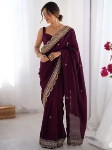 Saree mall Embellished Sequinned Sarees