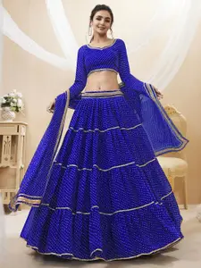 DIVASTRI Printed Semi-Stitched Lehenga & Unstitched Blouse With Dupatta