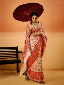 Anouk Floral Silk Cotton Saree