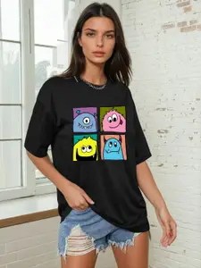 AAHWAN Graphic Printed Drop-Shoulder Sleeves Relaxed Fit T-shirt
