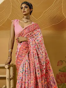Anouk Floral Silk Cotton Saree