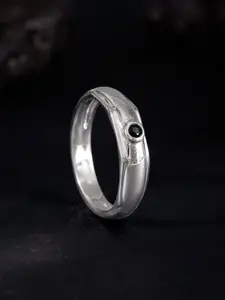 GIVA 925 Silver Rhodium-Plated Stone Studded Fabuleux Ring For Him Fixed Size Indian - 17