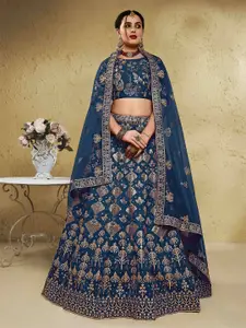 DIVASTRI Embroidered Semi-Stitched Lehenga & Unstitched Choli With Dupatta