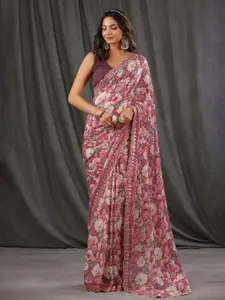 Anouk Leheriya Embroidered Silk Blend Saree