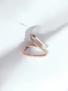 Jewels Galaxy Rose Gold Plated Artificial Stones Studded Finger Ring