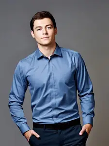 HE SPOKE Solid Satin Stretch Formal Shirt