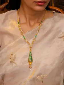 SHAYA 925 Sterling Silver Gold-Plated Pearls Studded Necklace