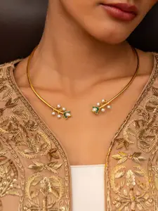 SHAYA Yaadon Ki Baarat 925 Sterling Silver Gold-Plated Pearls Studded Necklace