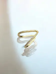 Jewels Galaxy Gold Plated Artificial Stones Studded Finger Ring
