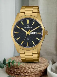 maxima Men Brass Dial & Stainless Steel Bracelet Style Straps Analogue Watch 71571CMGY