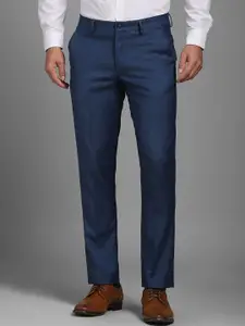 Louis Philippe Men Textured Slim Fit Mid Rise Trousers