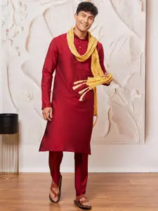 VASTRAMAY Men Regular Kurta with Pyjamas & With Dupatta