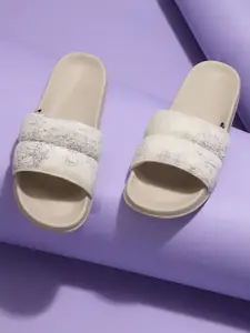 CHUPPS Women Puff Beige Casual Sliders