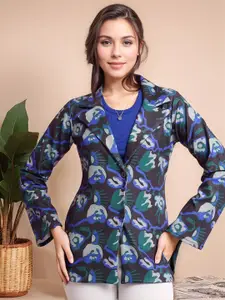 Mast & Harbour Printed Cotton Single Breasted Blazer