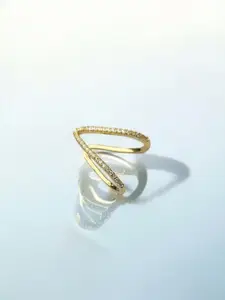 Jewels Galaxy Gold Plated Artificial Stones Studded Finger Ring