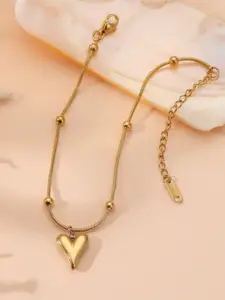 JEWILLEY Gold-Plated Artificial Beads Anklet