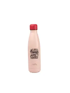 HOOM Pink & Red Single Stainless Steel Printed Single Wall Vacuum Water Bottle