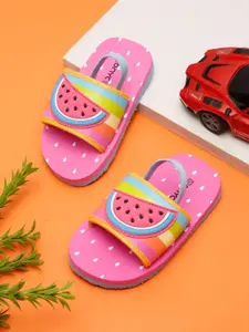 ONYC Girls Pink Premium Watermelon Artistic Comfortable Sliders