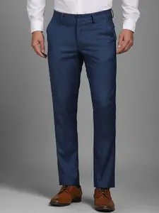 Louis Philippe Men Textured Slim Fit Trousers
