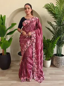 Anouk Ethnic Motifs Embroidered Silk Blend Saree
