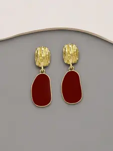 VAGHBHATT Gold-Plated Geometric Drop Earrings