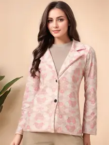 Mast & Harbour Printed Cotton Single Breasted Blazer