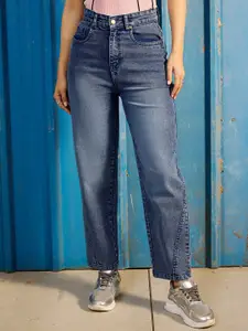 CORSICA Women Straight Fit High-Rise Light Fade Stretchable Jeans