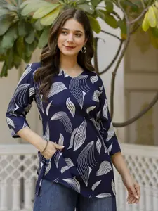 DRESSAR Floral Woven Design V-Neck Kurti