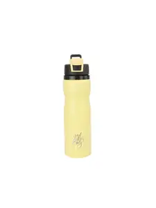 HOOM Yellow & Black Single Stainless Steel Printed Single Wall Vacuum Water Bottle