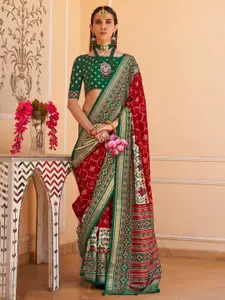 Anouk Ethnic Motifs Silk Blend Patola Saree