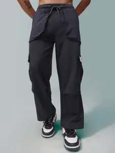 MADSTO Men Mid-Rise Relaxed-Fit Cargos Track Pants