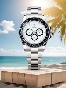 maxima Men Brass Dial & Stainless Steel Bracelet Style Straps Analogue Multi Function Watch 70750CMGI