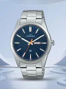 maxima Men Brass Dial & Stainless Steel Bracelet Style Straps Analogue Watch 70880CMGI