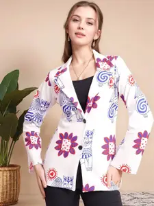Mast & Harbour Printed Cotton Single Breasted Blazer