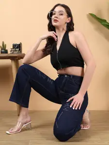 Kotty Women Straight Fit High-Rise Printed Stretchable Jeans